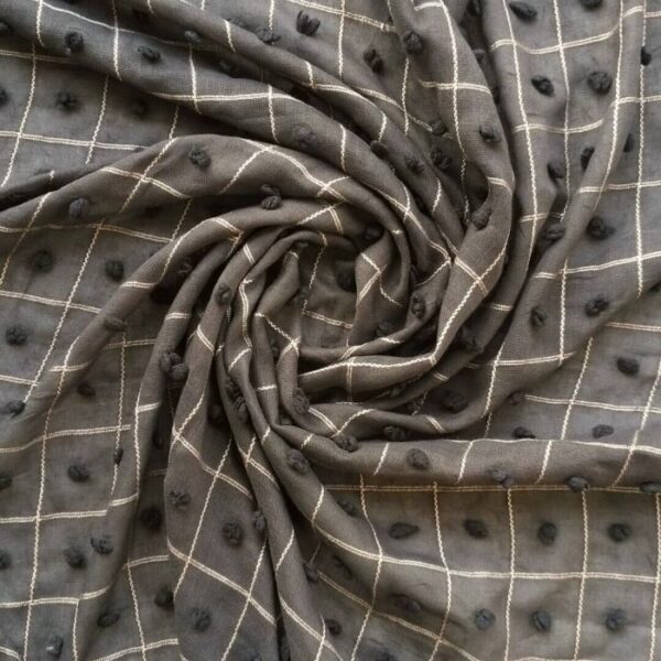 Lawn Hijab with Puffy Dots Grey