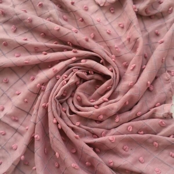 Lawn Hijab with Puffy Dots Tea Pink