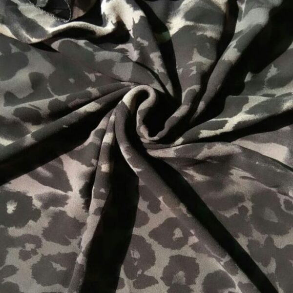 Square Hijab Jaguar Print Grey Black