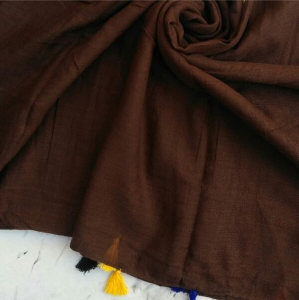 Lawn Hijab with Tassels Dark Brown