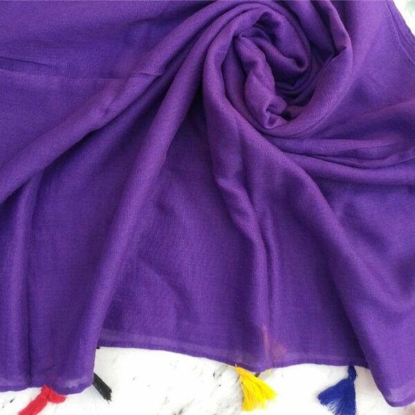 Lawn Hijab with Tassels Purple