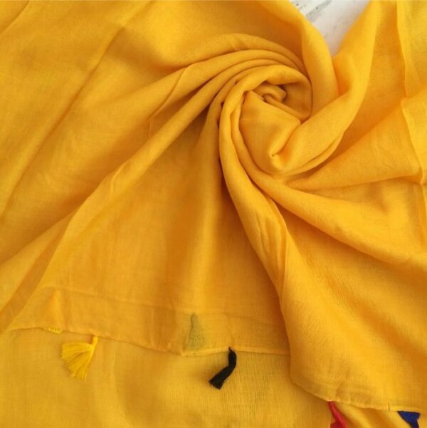 Lawn Hijab with Tassels Yellow