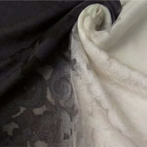 Floral Organza Scarf Dual Tone Black White