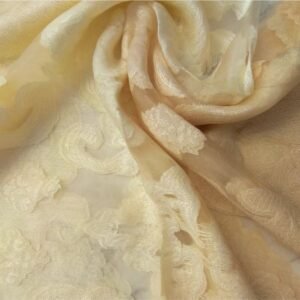 Floral Organza Scarf Dual Tone Cream Brown