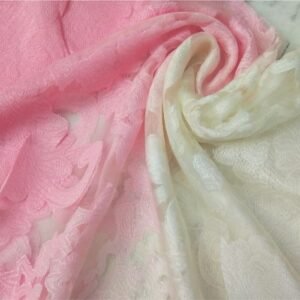 Floral Organza Scarf Dual Tone Pink White