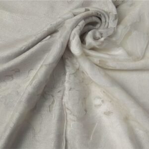 Floral Organza Scarf Dual Tone White Light Grey