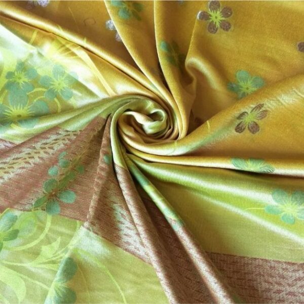 Deluxe Silk Floral Hijab Yellow
