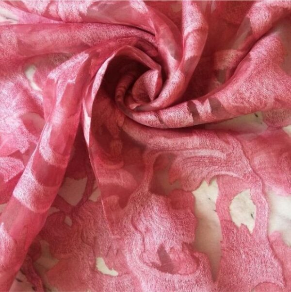 Floral Organza Stole Rose Pink