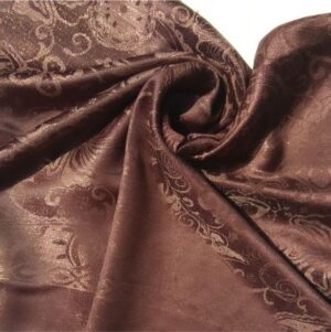 Glittery Floral Silk Brown