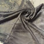 Glittery Floral Silk Grey