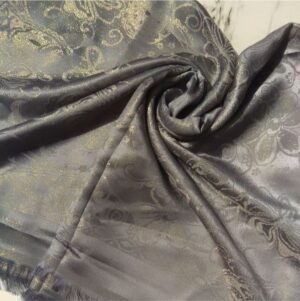 Glittery Floral Silk Grey