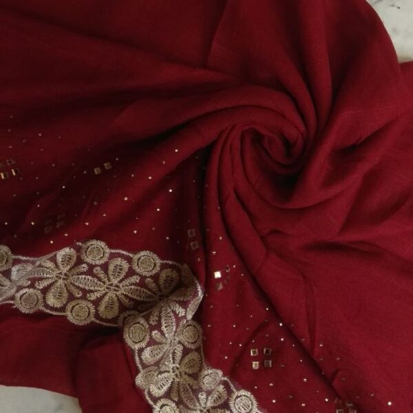 Diamante and Lace Stole Scarlet Red