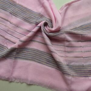 Turkish Cotton Stole with Striped Border Cotton Candy