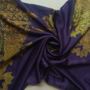 Silk Scarf Floral Purple