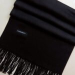 Plain Cashmere Wool Scarf Black