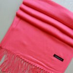 Plain Cashmere Wool Scarf Strawberry