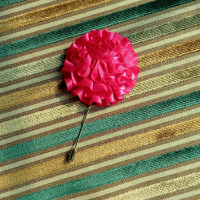 Fancy Hijab Pin Fabric Flower Fuscia