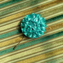 Fancy Hijab Pin Fabric Flower Turquoise