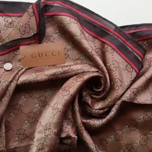 Gucci Silk Scarf Bronze