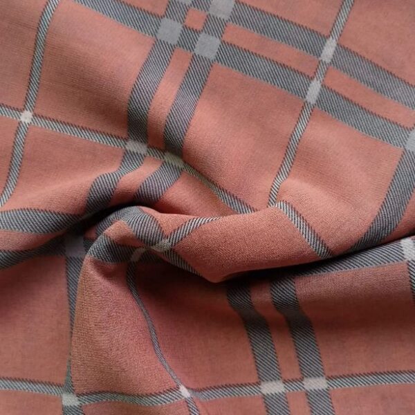 Printed Square Scarf Rust Check
