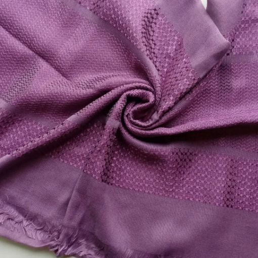 Turkish Lawn Stole with Shiny Border Purple