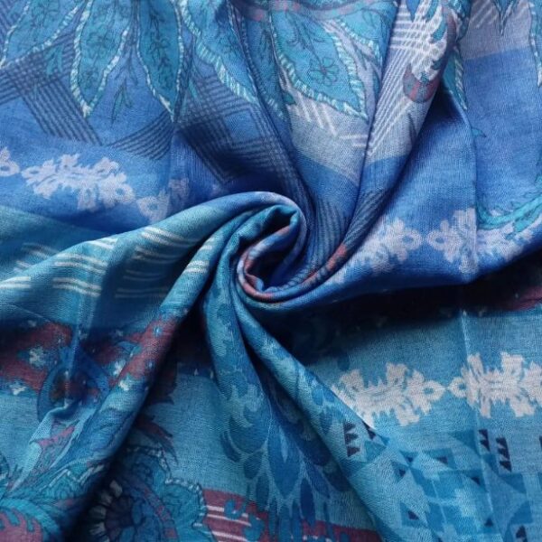 Deluxe Printed Lawn Hijab Blue