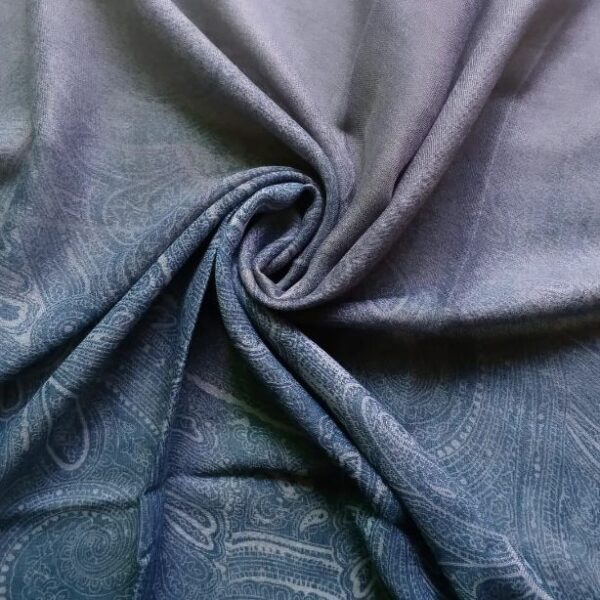 Ombre Printed Viscose Hijab Grey Blue