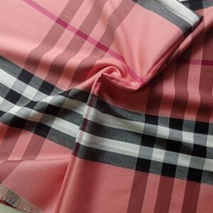 Burberry Check Nepalese Silk Scarf Coral