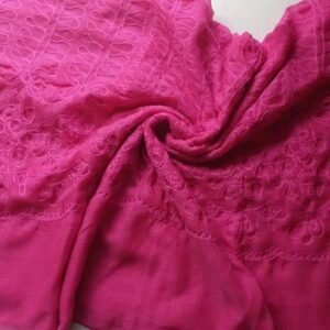 Classic Embroidered Lawn Scarf Deep Pink