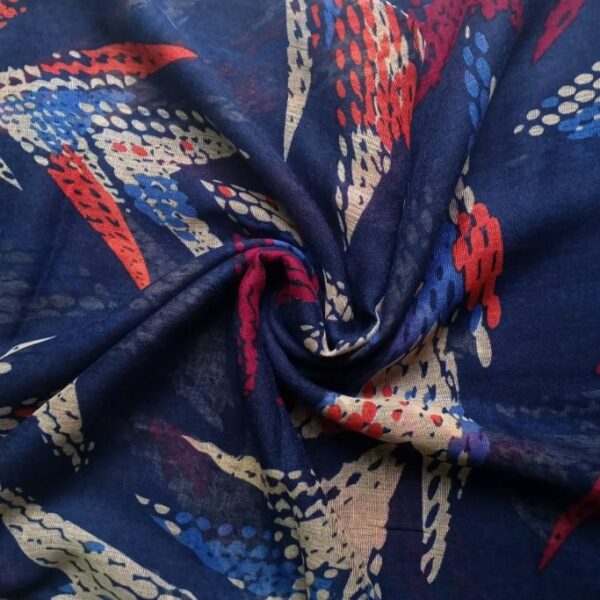 Deluxe Printed Lawn Stole Navy