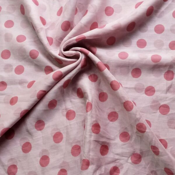 Printed Square Hijab Pink Polka Dots