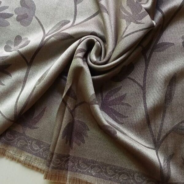 Deluxe Silk Floral Stole Copper Brown