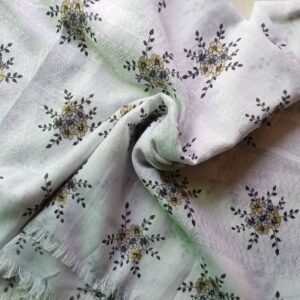 Embossed Floral Lawn Scarf White