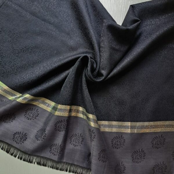 Classic Nepalese Silk Scarf Black
