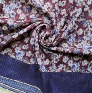 Everyday Lawn Scarf Floral Brown