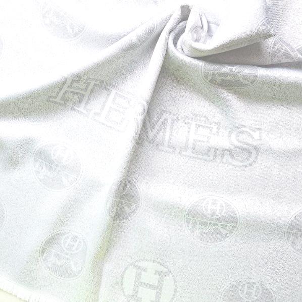 Hermes Silk Stole White