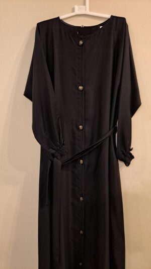 Plum Open Abaya with Elasticated Coughs