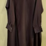 Front Closed Abaya with Buttoned Cough Dark Purple