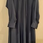 Front Closed Abaya with Buttoned Storm Blue