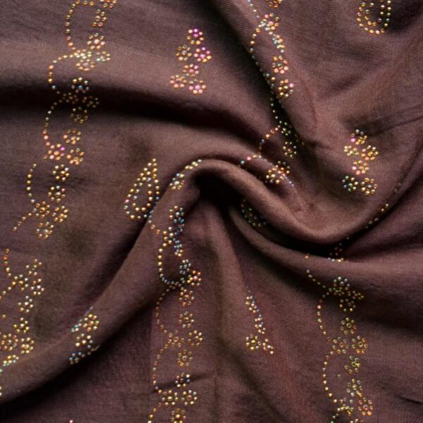 Lawn Hijab with Diamantes Dark Brown