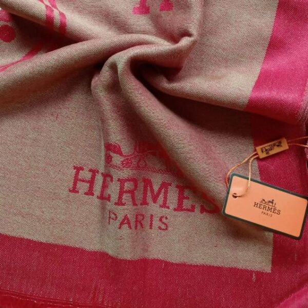 Hermes Silk Cashmere Scarf Red