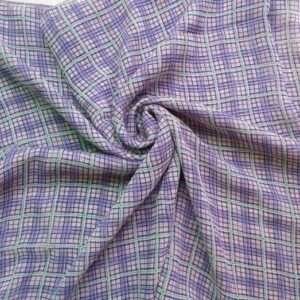 Printed Square Hijab Purple Check