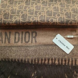 Christian Dior Wool Stole Chocolate Brown