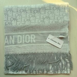 Christian Dior Wool Stole Light Grey