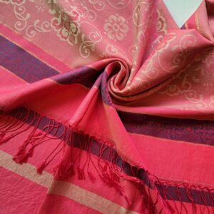 Banarsi Silk Stole Cherry