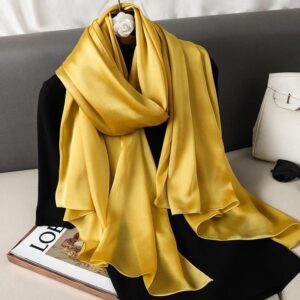 Plain Silk Scarf Gold