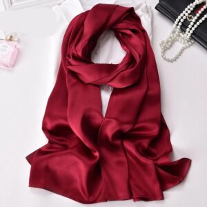 Plain Silk Scarf Ruby