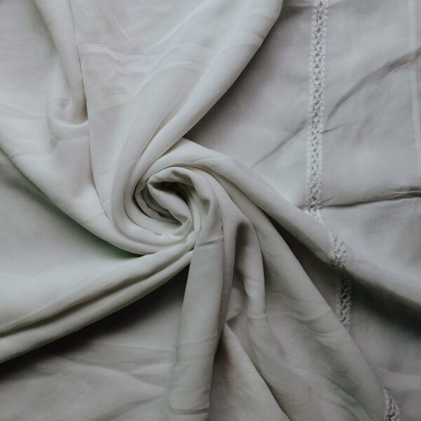 Classic Georgette Square Scarf Ash White