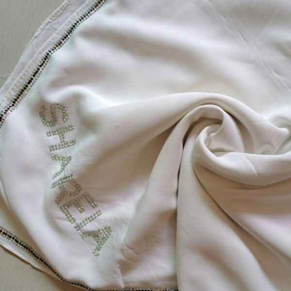 Cotton Blended Boski Scarf White