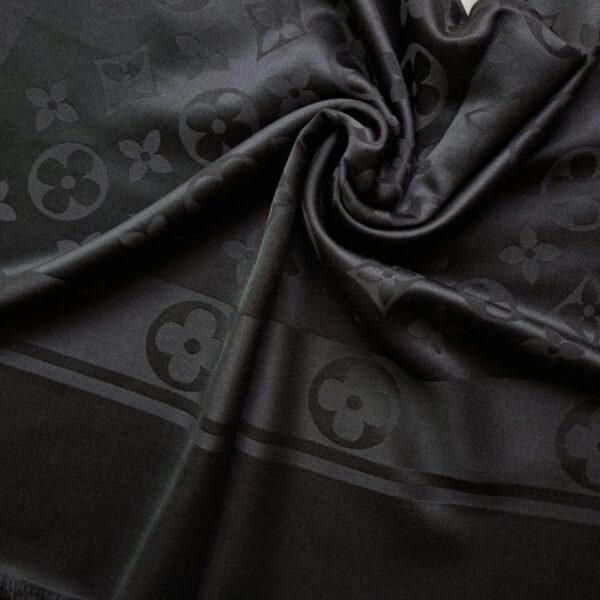 Floral Silk Scarf Black